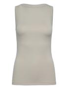 Stretch Jersey Slim Tank Top Tops T-shirts & Tops Sleeveless Beige Calvin Klein