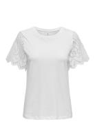 Onlebba Life S/S Lace Top Jrs Tops T-shirts & Tops Short-sleeved White ONLY