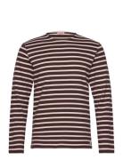 Striped Breton Shirt Héritage Tops T-Langærmet Skjorte Brown Armor Lux