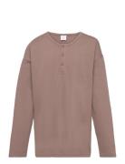 Top Ls Essential Solid Tops T-shirts Long-sleeved T-Skjorte Brown Lindex