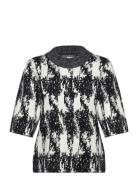 Katrina - Cotton Jacquard Rd Tops Knitwear Jumpers Grey Day Birger Et Mikkelsen