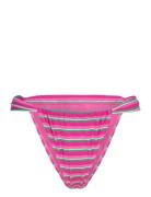 Stripe-Print Bikini Bottoms Swimwear Bikinis Bikini Bottoms Bikini Briefs Pink Mango