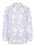 Shirt With Floral Embroidery Tops Shirts Long-sleeved Blue Mango