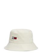 Tjw Elongated Flag Bucket Hat Accessories Headwear Bucket Hats Cream Tommy Hilfiger