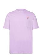 Adi Pocket Resort T-Shirt Gots Tops T-Kortærmet Skjorte Purple Double A By Wood Wood