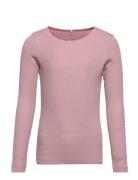 Nkfkab Ls Slim Top Noos Tops T-shirts Long-sleeved T-Skjorte Pink Name It