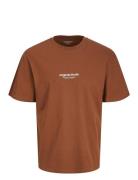 Jorvesterbro Tee Ss Crew Neck Noos Tops T-Kortærmet Skjorte Brown Jack & J S