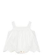 Broderie Anglaise Cotton Dress Dresses & Skirts Dresses Casual Dresses Sleeveless Casual Dresses White Mango