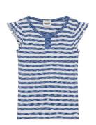 2X2 Cotton Stripe Cinne Tee Tops T-Kortærmet Skjorte Blue Mads Nørgaard