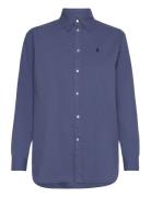 Over Fit Cotton Twill Shirt Tops Shirts Long-sleeved Navy Polo Ralph Lauren