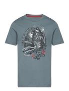 Jjskull Rock Tee Ss Crew Neck Jnr Tops T-Kortærmet Skjorte Blue Jack & J S