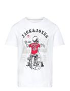 Jjskull Rock Tee Ss Crew Neck Jnr Tops T-Kortærmet Skjorte White Jack & J S