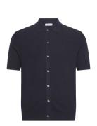 Bravo Tops Shirts Short-sleeved Navy Reiss