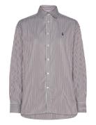 Relaxed Fit Striped Cotton Shirt Tops Shirts Long-sleeved Brown Polo Ralph Lauren