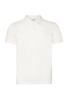 Slim-Fit Cotton Piqué Textured Polo Shirt Tops Polos Short-sleeved White Mango