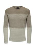 Onspanter Reg 12 Struc Crew Knit Noos Tops Knitwear Round Necks Beige ONLY & SONS