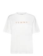 Slfvilja Ss Printed Tee W Tops T-shirts & Tops Short-sleeved White Selected Femme