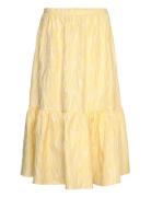 Jacquard Wave Midi Skirt Designers Knee-length & Midi Yellow Stella Nova