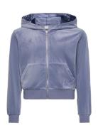 Sweatshirt Velour With Hoodie Tops Sweatshirts & Hoodies Hoodies Blue Lindex