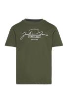 Jjferris Tee Ss Crew Neck Jnr Tops T-Kortærmet Skjorte Khaki Green Jack & J S