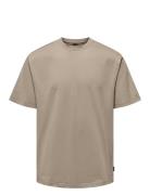 Onsfred Life Rlx Ss Tee Noos Tops T-Kortærmet Skjorte Beige ONLY & SONS