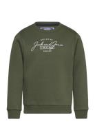 Jjferris Sweat Crew Neck Mni Tops T-shirts Long-sleeved T-Skjorte Green Jack & J S