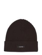 Classic Cotton Rib Beanie Accessories Headwear Beanies Black Calvin Klein