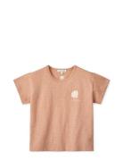 Dodomo Placement Shortsleeve T-Shirt Tops T-Kortærmet Skjorte Coral Liewood