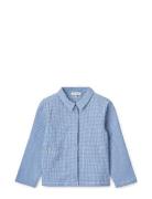 Kory Seersucker Check Shirt Tops Shirts Long-sleeved Shirts Blue Liewood