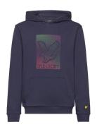 Dotted Eagle Graphic Hoodie Tops Sweatshirts & Hoodies Hoodies Navy Lyle & Scott