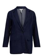 Objjune Re Ls Denim Blazer E Div Blazers Single Breasted Blazers Navy Object