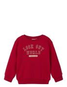 Nmnlew Ls Nreg Swe Bru Tops Sweatshirts & Hoodies Sweatshirts Red Name It