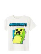 Nkmmobin Minecraft Ss Top Noos Bfu Tops T-Kortærmet Skjorte White Name It