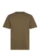 Loke Badge T-Shirt - Regenerative O Tops T-Kortærmet Skjorte Khaki Green Knowledge Cotton Apparel