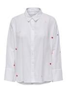 Onlnew Lina Grace Ls Emb Shirt Noos Wvn Tops Shirts Long-sleeved White ONLY