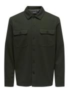 Onsnewkodyl Overshirt Sweat Noos Tops Overshirts Khaki Green ONLY & SONS