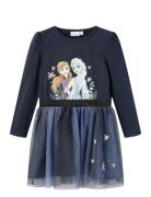 Nmfobaja Frozen Ls Dress Wdi Dresses & Skirts Dresses Casual Dresses Long-sleeved Casual Dresses Navy Name It