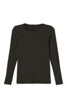 Nkfkab Ls Slim Top Noos Tops T-shirts Long-sleeved T-Skjorte Black Name It