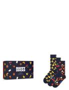 3-Pack Food Socks Gift Set Lingerie Socks Regular Socks Navy Happy Socks