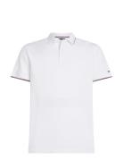 Tommy Flag Tipped Reg Polo Tops Polos Short-sleeved White Tommy Hilfiger