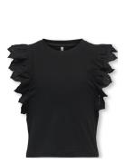 Kogbetty Life S/S Frill Top Jrs Tops T-shirts Sleeveless Black Kids Only