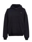 Woven Label Peached Hoodie Tops Sweatshirts & Hoodies Hoodies Black Calvin Klein Jeans