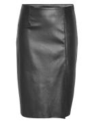 Nmclara Hw Slit Midi Length Skirt Noos Knælang Nederdel Black NOISY MAY