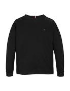 Essential Tee L/S Tops T-shirts Long-sleeved T-Skjorte Black Tommy Hilfiger