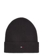 Th Flag Pima Cotton Beanie Accessories Headwear Beanies Black Tommy Hilfiger