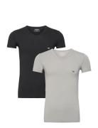 Mens Knit 2Pack T-Shirts Tops T-Kortærmet Skjorte Multi/patterned Emporio Armani