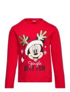 Tshirt Tops T-shirts Long-sleeved T-Skjorte Red Mickey Mouse