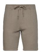 Linen Blend Herringb Short Bottoms Shorts Casual Green Lindbergh