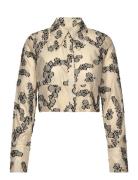 Carrie - Floral Jacquard Tops Blouses Long-sleeved Cream Day Birger Et Mikkelsen