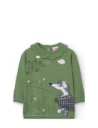 Knitwear Dress For Baby Girl -Bci Tops T-shirts Long-sleeved T-Skjorte Green Boboli